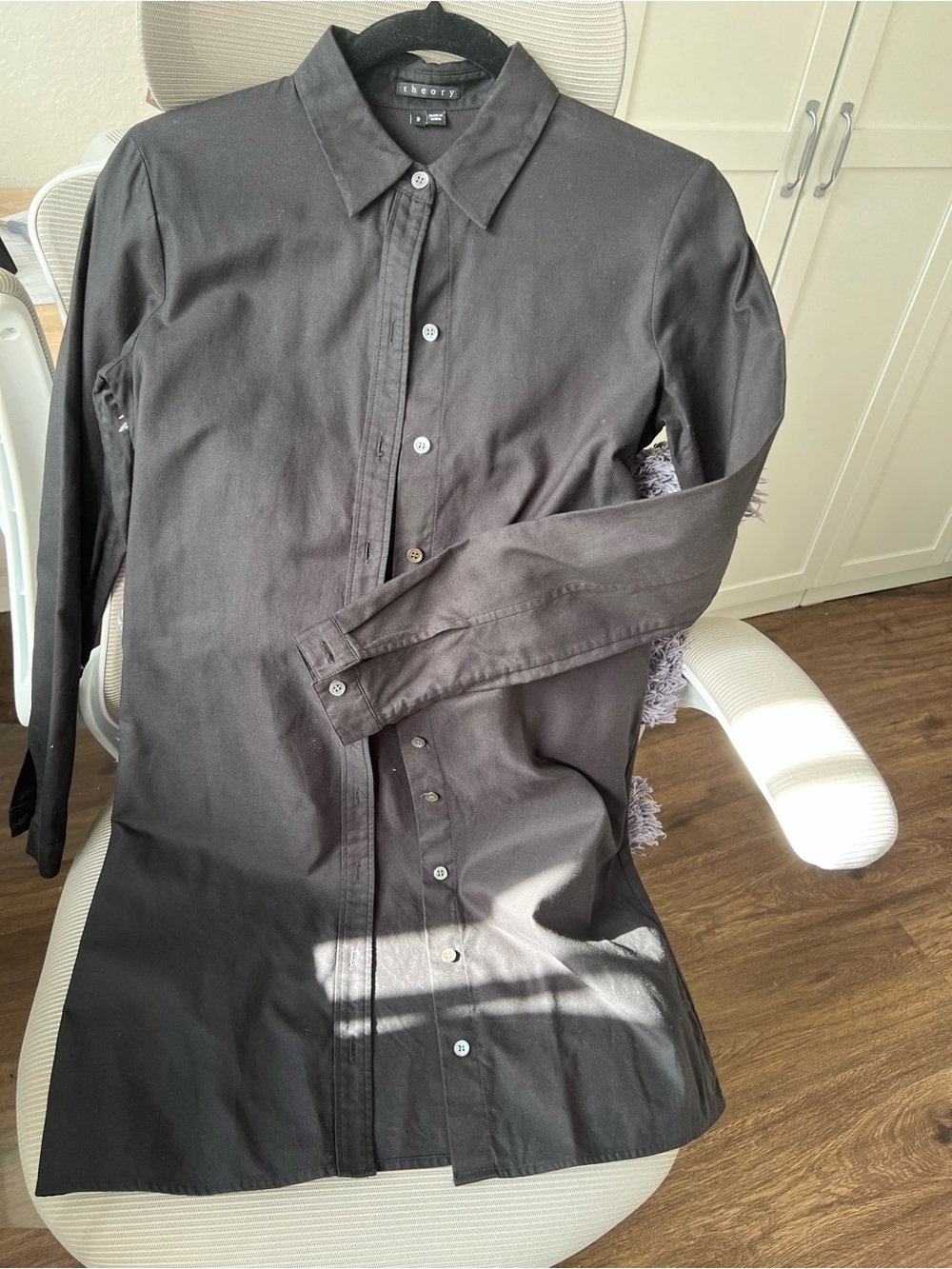 Theory Black Long Sleeve Button-Up Dress Shirt